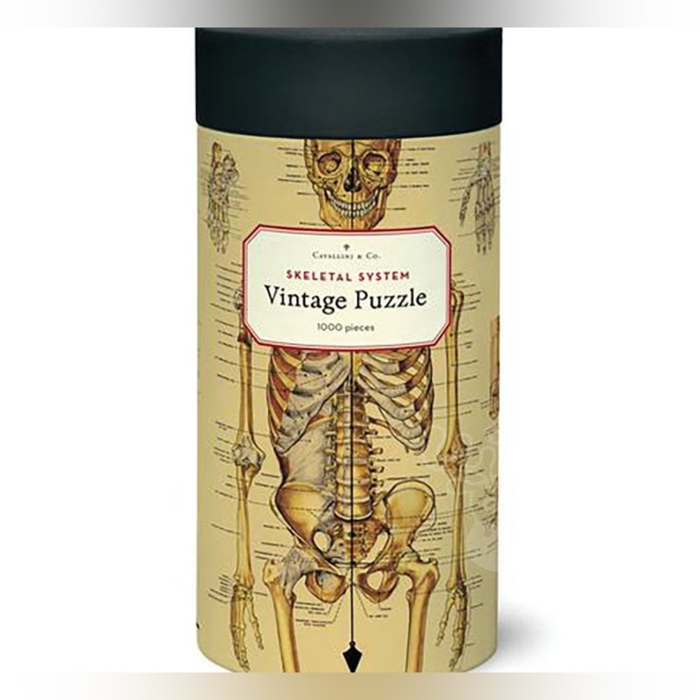 Cavalini Vintage Skeletal System Puzzle - Black and Cream